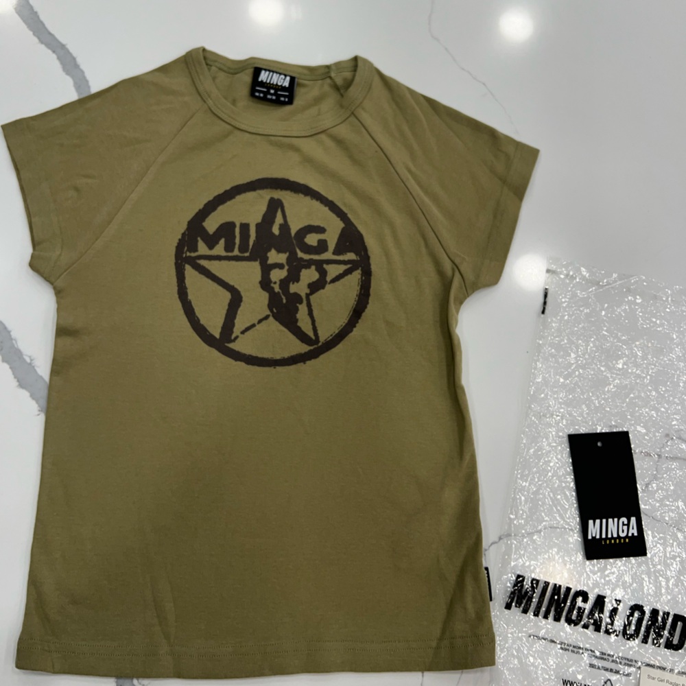 Minga Graphic Design Crop top - military green star